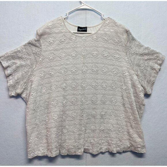Maggie Barnes Tops - Maggie Barnes Plus Size 5X Top Blouse Short Sleeve Sparkly Pullover